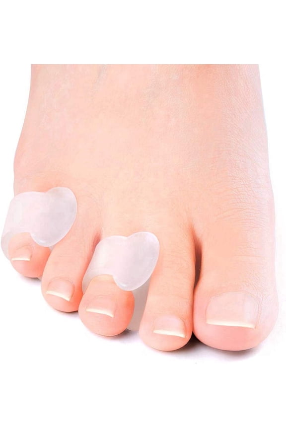 Gel Pinky Toe Separators - 12 Pack Little Toe Cushions & Small Toe Sleeves for Preventing Rubbing & Reducing Pressure, Transparent