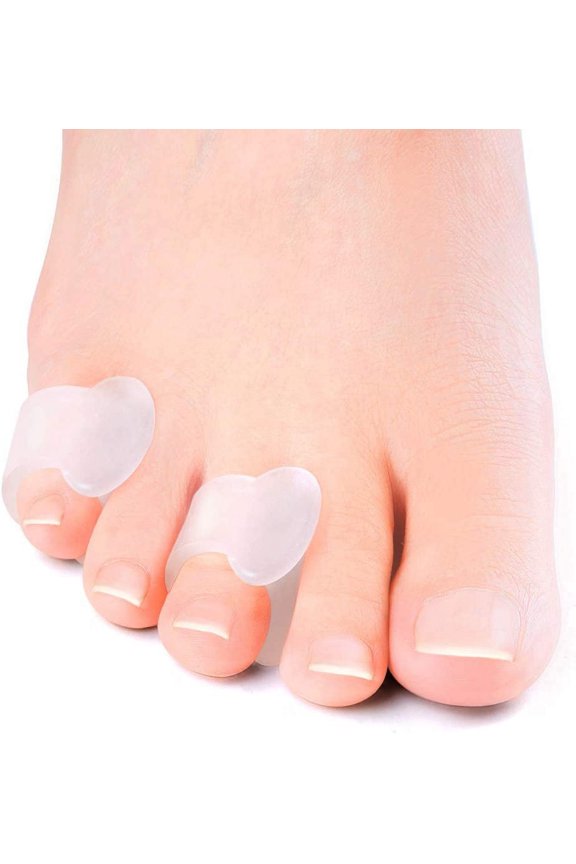 Gel Pinky Toe Separators - 12 Pack Little Toe Cushions & Small Toe Sleeves for Preventing Rubbing & Reducing Pressure, Transparent