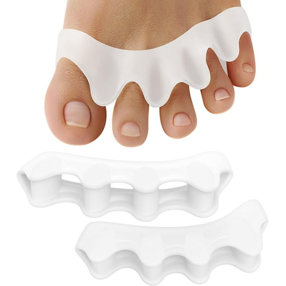 Welnove Gel Toe Separators, 4 Pack Silicone Toe Spacers for Overlapping Toes, Non-Slip Design for Yoga Practice & Toe Alignment (Blue)
