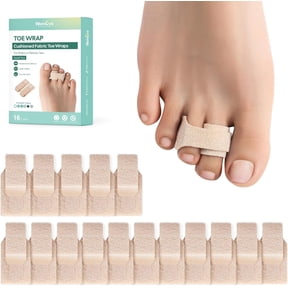 Welnove Hammer Toe Straightener - 16 Pack Broken Toe Wraps & Toe Splints for Crooked, Curled & Bent Toes, Hammer Toe Corrector, Small, Beige
