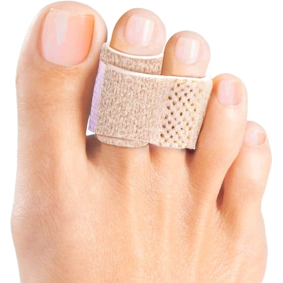 Welnove Hammer Toe Straightener – 6 Pack Toe Splints, for Correcting Hammer, Broken, Curled, Crooked & Overlapping Toes (Beige)