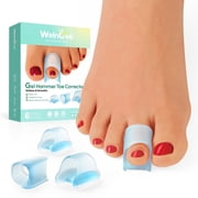 Welnove Hammertoe Corrector - 6 PCS Toe Splints Realign Bent, Curled, Crooked, Claw, Hammer Toes - Toe Straighteners for Men and Women, FSA or HSA eligible - Blue
