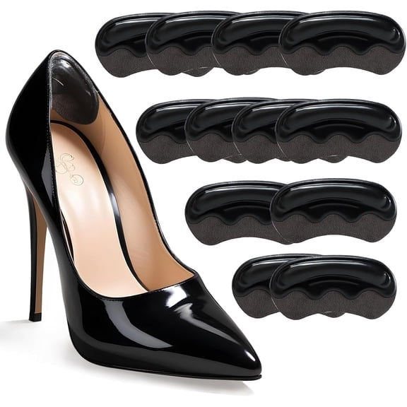 Welnove Heel Grips Pads for Loose Shoes - 6-Pair Heel Inserts for Back of Heel Protect, Heel Inserts for Blisters Pain, Rubbing, Prevent Slip, Fit Shoes, Boots, Sandals, High Heels, Men Women, Black