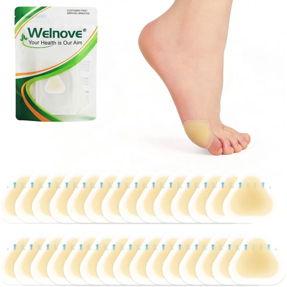 Welnove Hydrocolloid Blister Plasters - 29 CT Heel Cushions, Water-Resistant, Spot Pack