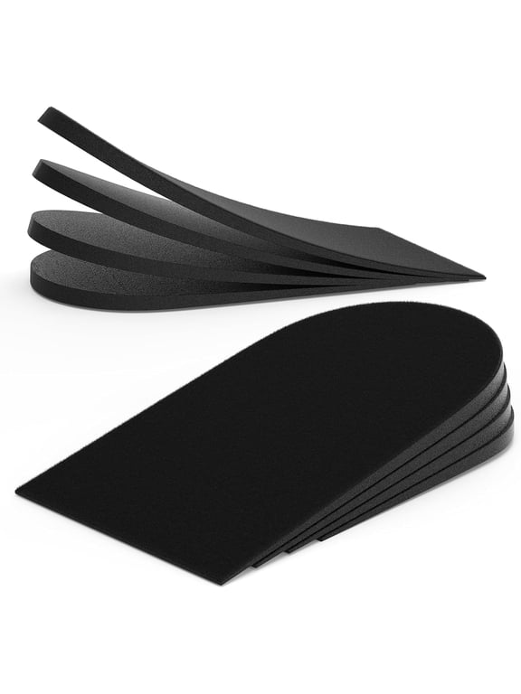 Adjustable Heel Lifts with 4 Layers - Height Increase Inserts for Uneven Legs & Leg Length Discrepancy, Black, Small, 2 Pack