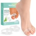 thumbnail image 1 of Welnove Pack of 12 Bunion Corrector, Toe Separators with 2 Loops, Big Toe Spacer Suitable for Bunion and Overlap Toe, Infused Aloe Vera Extract (Clear), 1 of 6