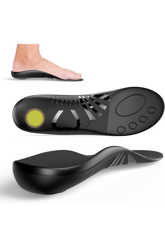 Plantar Fasciitis Arch Support Insoles, Heavy Duty Orthotic Inserts with High Arch Support for Flat Feet, Standing All Day Work Boot Inserts, For Man & Women (M)