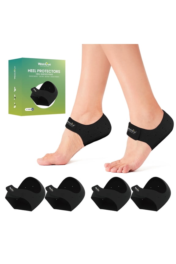 Plantar Fasciitis Gel Heel Protectors -Heel Cups for Women Men Heels Spur Pain Relief - Heel Inserts Pads for Achilles Tendonitis Dry Cracked Heel Support Cushion (Size S)