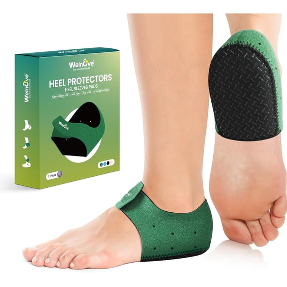 Welnove Plantar Fasciitis Heel Protector for Shoes - Anti Slip Heel Cups for Women Men Heels Spur Pain Relief - Heel Inserts Pads for Achilles Tendonitis Dry Cracked Heel Support Cushion (Size S)