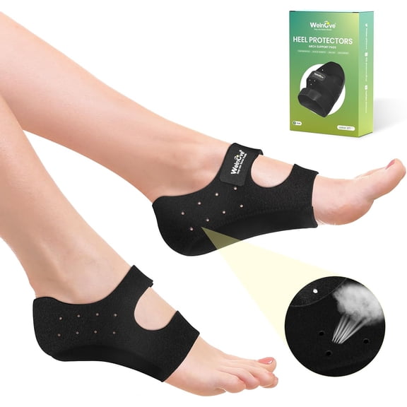 Welnove Plantar Fasciitis Heel Protector for Shoes - (Arch Support) Heel Cups for Heels Spur Pain Achilles Tendonitis Dry Cracked Feet - Heel Inserts Cushion for Women 7-10.5 / Men 6.5-9.5