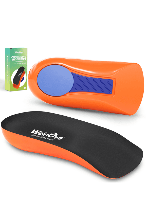 Plantar Fasciitis Heel Support Inserts -Premium Arch Support Heel Cushion Cups for Heel Pain Heels Spur Achilles Tendonitis - Orthotic Shoe Insert for Women's 6-9, Men's 5-8,Size S