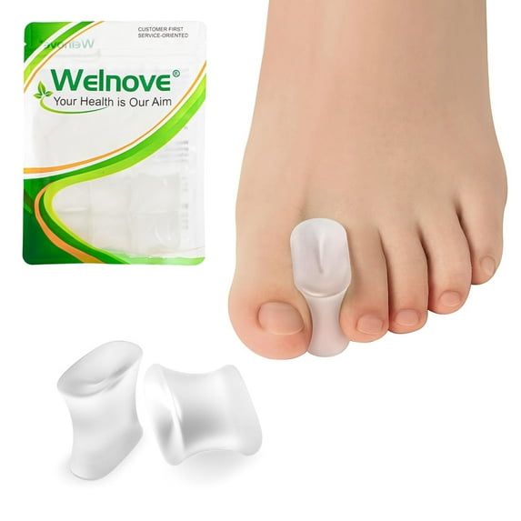 Welnove Silicone Gel Toe Separators for Bunion Relief - 8 Pack Toe Spacers for Overlapping Toes - Reusable Bunion Corrector
