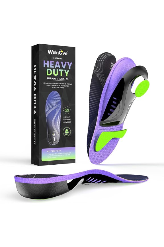 Work Boot Insoles Arch Support Orthotic Inserts Plantar Fasciitis Pain Relief,1 Pair,Size M