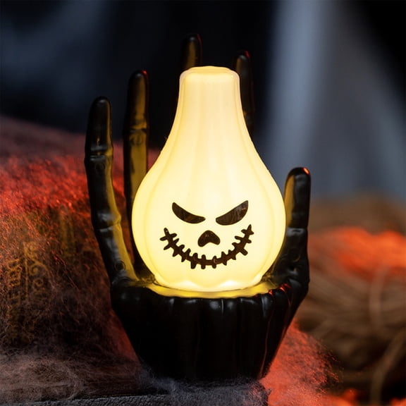 Weloille 1 Piece Halloween Glowing Ghost Hand Night Light, Soft Warm LED Lamp, Spooky Funny Decor Light, Battery Operated for Bedroom, Party, Porch, Holiday