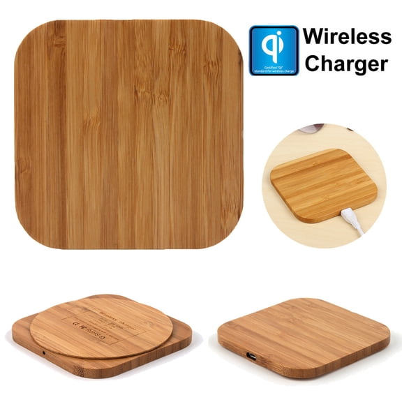 Weloille 10W Slim Wood Wireless Charger Pad, Fast Charging Qi-Compatible for Samsung Note 9, iPhone, Android Devices