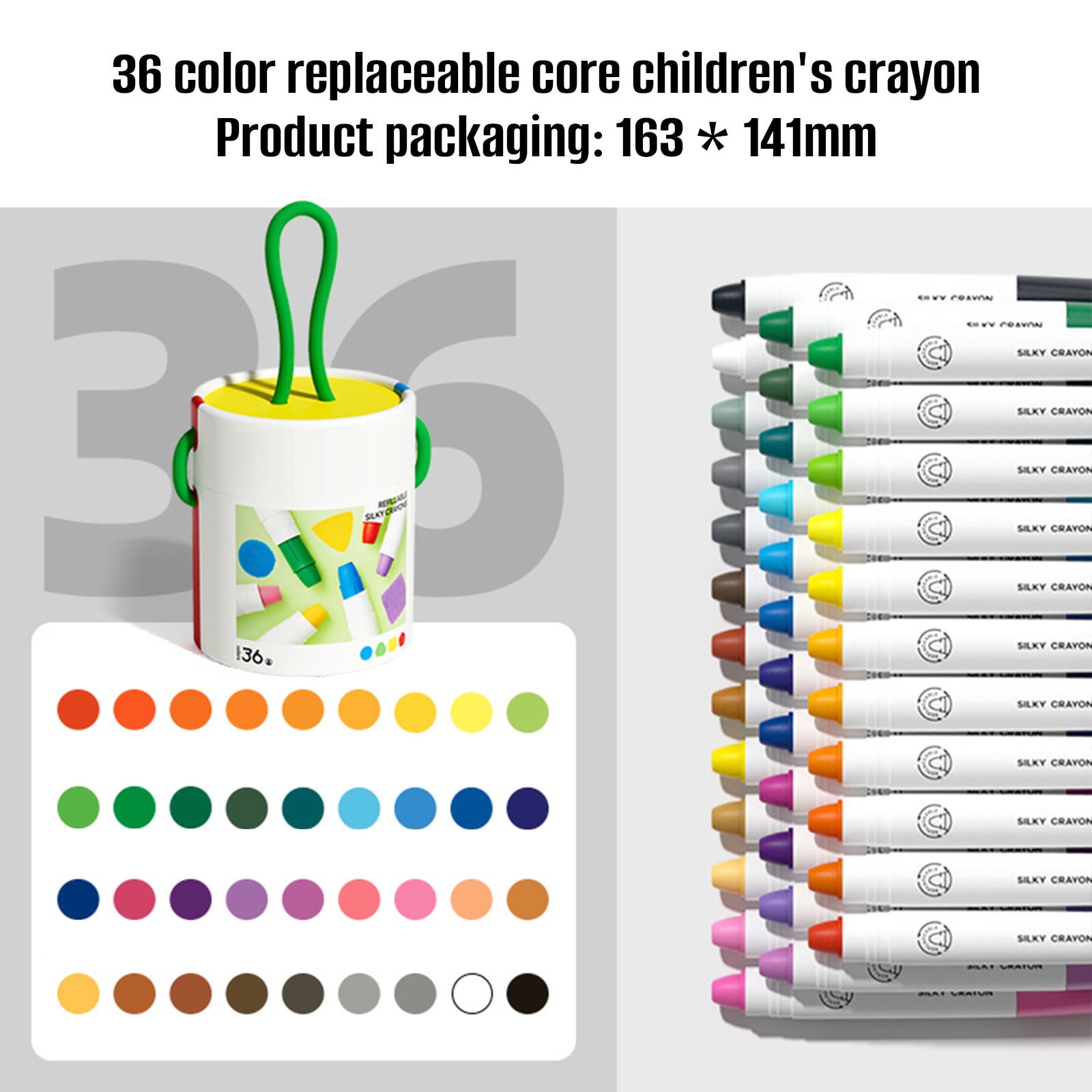Weloille 12/24/36Pcs Barrel Silky Smooth Fast Drying Oil Pastel Crayon Set, Vibrant Non-Toxic Break Resistant Art Supplies for Painting Doodling Coloring
