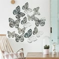 thumbnail image 1 of Weloille 12 Pcs 3D Metal Hollow Butterfly Wall Stickers (Silver), 1 of 6