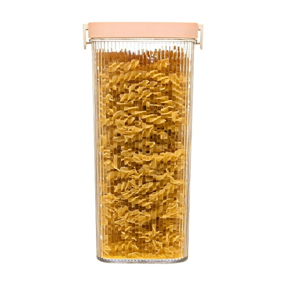 Weloille 1800ml Airtight Glass Jars - Tall Spaghetti Container with Clear Preserving Seal Wire Clip Fastening for Kitchen Canning, Pasta, Nut, Dry Goods