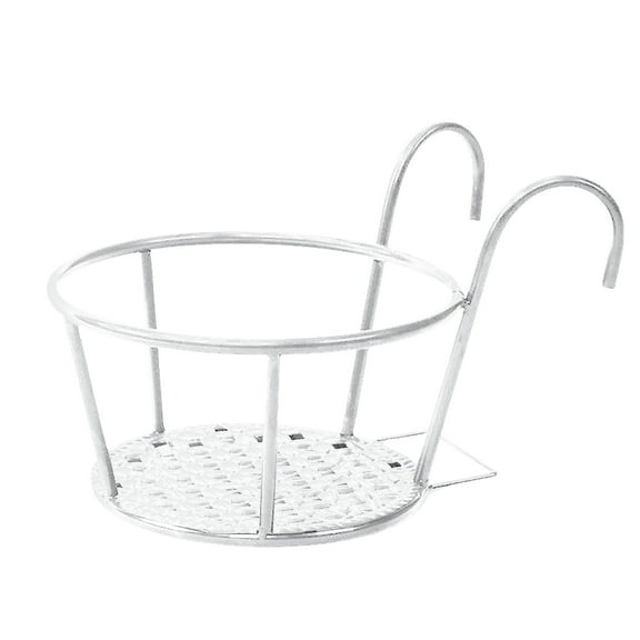 Weloille 1Pack Railing Planters Outdoor Balcony Hanging Baskets for Plants Fence Planters Metal Potted Stand Indoor Porch Railing Planters Flower Pot Holder