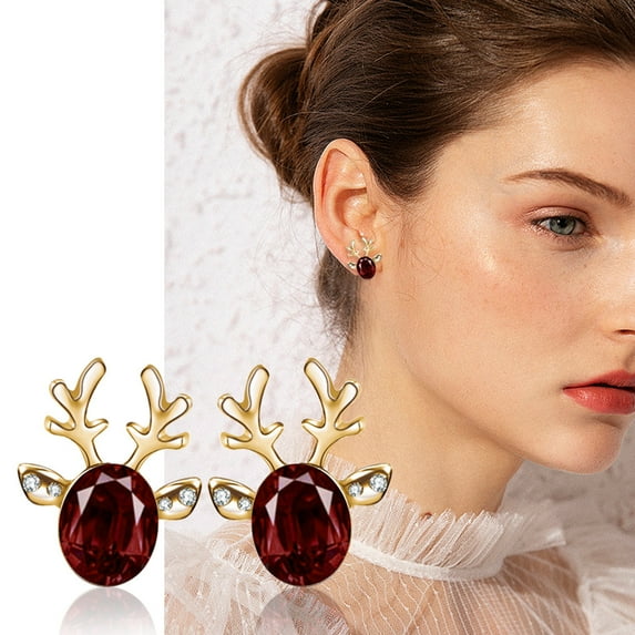Weloille 1Pair Antler Earrings Deer Earpin Boho Ear Crawler Wrap Earring Bohemian Jewelry Gift