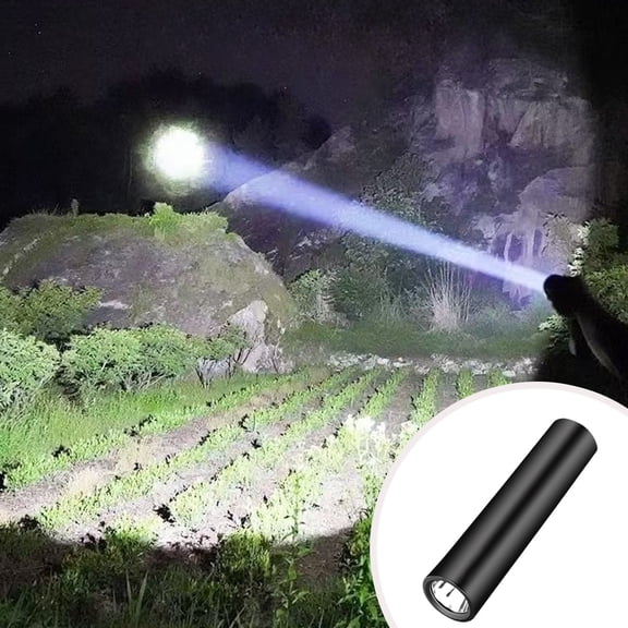 Weloille 1Pc Mini Rechargeable Flashlight, Ultra Bright Waterproof Aluminum Torch, Long Battery Life Portable Emergency Light for Camping Hiking Outdoor Adventure Home Use