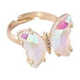 thumbnail image 1 of Weloille 1Pcs Ladies Fashion Gradient Butterfly Ring Opening Adjustable Ring, 1 of 2