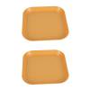 Weloille 2 Pcs Plastic Square Small Plates, Lightweight Unbreakable Food Grade BPA Free Reusable Snack Trays, Tableware for Daily Use Party Picnic Camping Dessert Appetizer