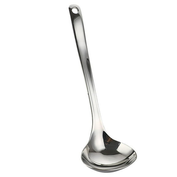 Weloille 2 Pcs Soup Ladle Colander, Soup Ladle, Stainless Steel Ladle Spoon Set Flatware Cookware Serving Long Handle Steel Slotted Spoon Cooking Utensil Set for Hotpot