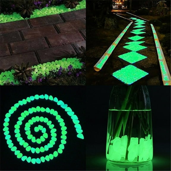 Weloille 200 Pcs Garden Decoration Glow In The Dark Luminous Pebbles Stones Wedding