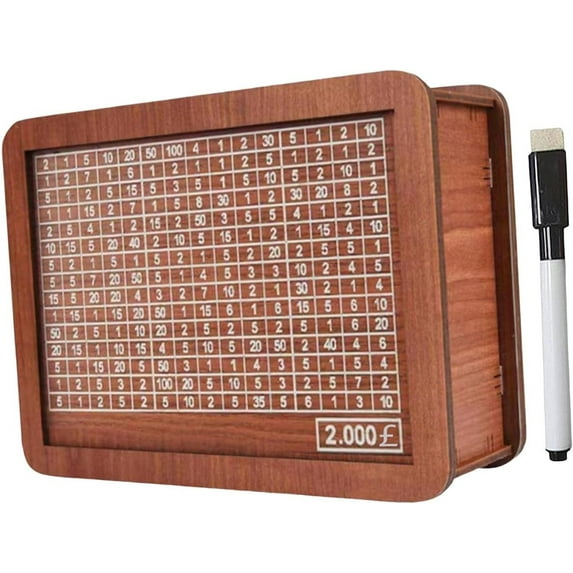 Weloille 2000 Pounds Trumpet Wooden Money Box with Money and Numbers with Counter Crafts Portable Storage Case Money Saving Box for Adults Child