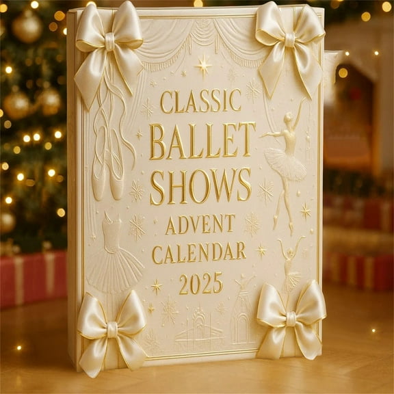 Weloille 2025 Ballet Company Advent Calendar 1 Piece, Classic Patterned Countdown Calendar, Exquisite Printed Sturdy Cardboard Decor, for Christmas Holiday Countdown Home Desktop Decoration