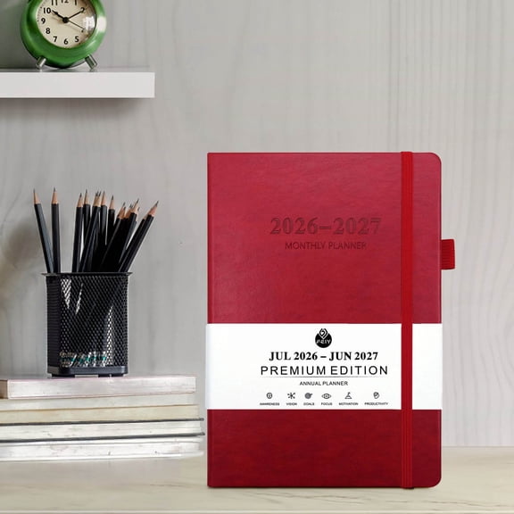 Weloille 2026 English Planner 1 Piece, A5 Size Elastic Band Agenda Notebook, Weekly Monthly Schedule Organizer, Portable Binding Journal for Work, Travel, Time Management and Note Taking