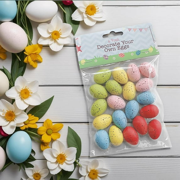 Weloille 20Pcs Easter Speckled Eggs Plastic Speckled Eggs Bowl and Vase Filler Faux Chicken Eggs for DIY Spring Displays and Easter Decorations