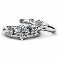 thumbnail image 1 of Weloille 2Pcs Ladies Fashion Creative Rose Flower Diamond Lovers Ring, 1 of 4
