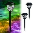 thumbnail image 1 of Weloille 2Pcs Outdoor Garden Glass Stainless Steel Yard LED Solar Lights Lamp, 1 of 7