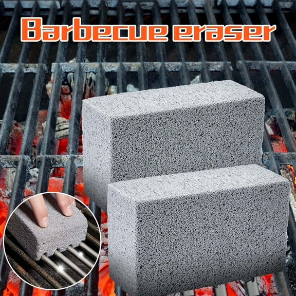 Weloille 2Pcs Safe Blackstone Griddle Scraper Cleaning Brick Block Kit - Ecological Clean Stone Cleaner for Grill, Removing Stains BBQ,Pool,Racks,Baking Steel,Oven,Flat Top Cookers