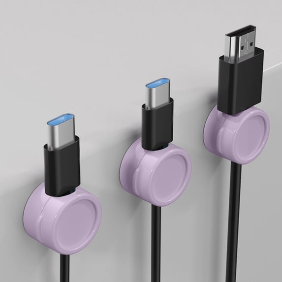 Weloille 3 Pack Magnetic Cable Organizer, Solid Round Cord Keeper Knot-Free Self Adhesive Wire Holder, Reusable Cable Clips for Desktop Phone Charging Cable Storage Management