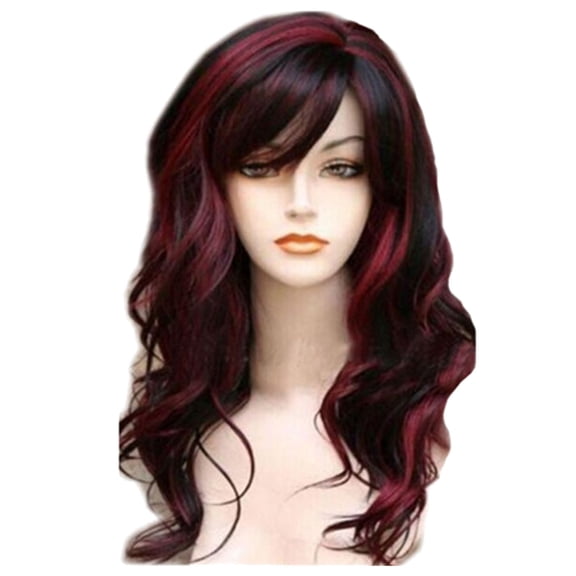 Weloille 3-color Women's Multicolor Long Curly Hair Bangs Chemical Fiber