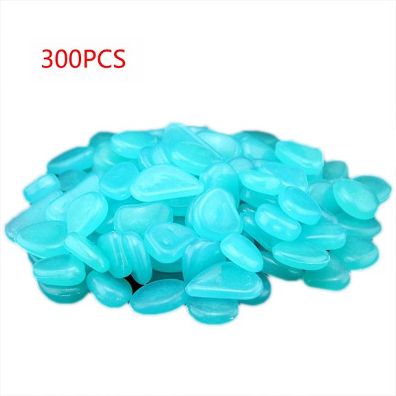 Weloille 300Pcs Glow - in - Dark Pebbles, Multi - Use Luminous Stones for Home, Garden Walkway, Aquarium and Fish Tank Decor