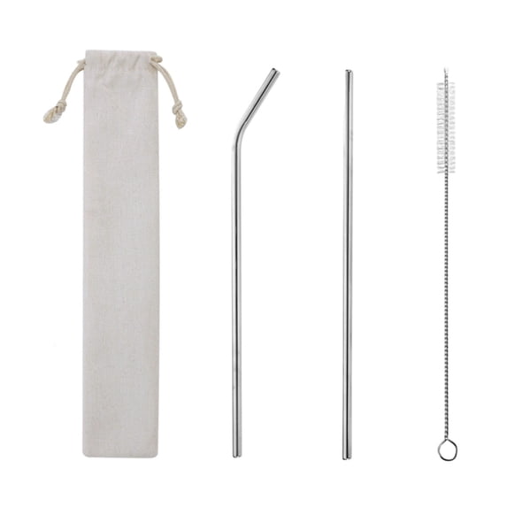 Weloille 304 Stainless Steel Straw Set 1 Piece, Reusable Colorful Metal Straight Bend Straws, Food Grade BPA Free Straws with Brush Pouch, for Smoothie Coffee Cocktail Drinks