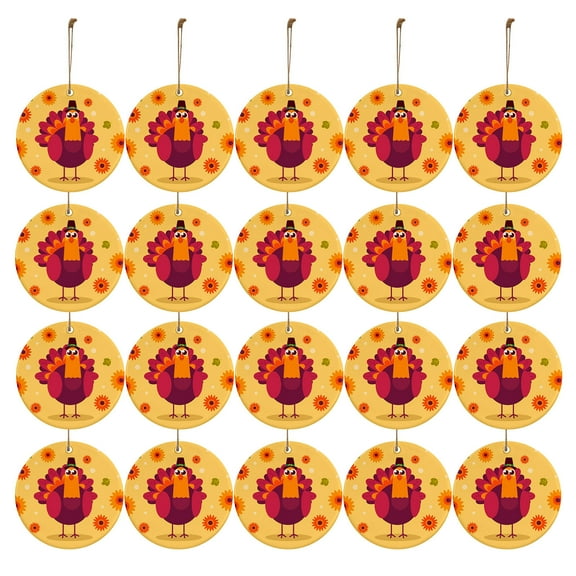 Weloille 30Pcs Fall Thanksgiving Wooden Ornaments Harvest Signs Hanging Decorations Wood Crafts for Autumn Home Decor Pumpkin Turkey Maple Leaves Ornaments
