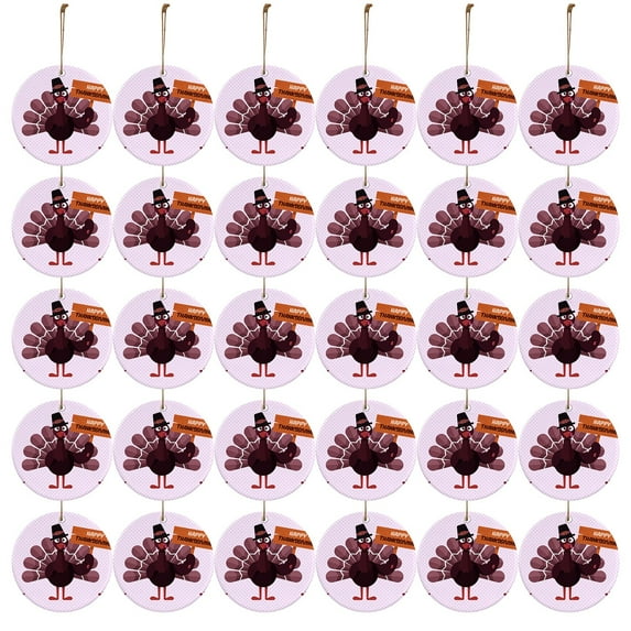 Weloille 30Pcs Thanksgiving Fall Wood Ornaments for Thanksgiving Turkey Pumpkin Maple Leaves Truck Thanksgiving Decorations Fall Tree Hanging Sign Autumn Wooden Ornament