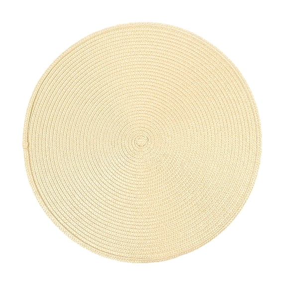 Weloille 38cm Round Cotton Rope Woven Table Mat, Hot Pads for Kitchen, Non Slip Heat Resistant Place Mat, Braided Placemat for Farmhouse Decor and Kitchen Table Decor