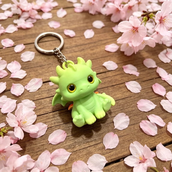 Weloille 3D Printed Little Dragon Figurine 1Pc, Creative Mini Animal Statue, Smooth Hand Painted Decorative Ornament, Cute Desktop Decor for Home Office Shelf Bedroom Living Room