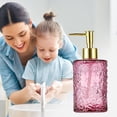 thumbnail image 1 of Weloille 3D Textured Liquid Dispenser Bottle 1 Piece, Leak-Proof Refillable Travel Size Container, BPA-Free Food-Grade Lotion Shampoo Bottle for Travel, Bathroom & Daily Use, 1 of 6