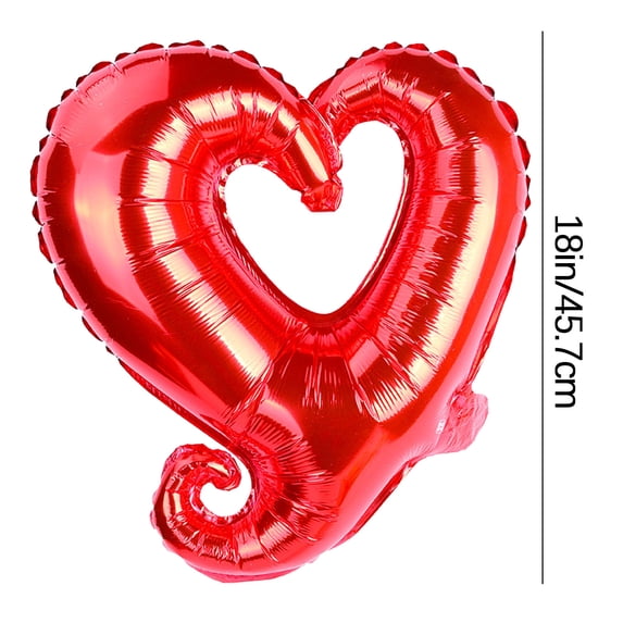 Weloille 4Pcs 18-inch Hook Heart-shaped Aluminum Balloon Wedding Decoration Creative Wedding Valentine's Day Confession Aluminum Balloon Love