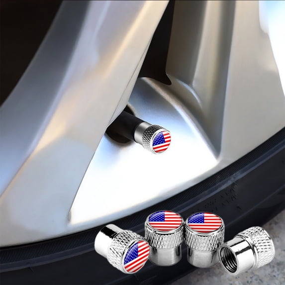 Weloille 4Pcs Valve Tyre Anti-theft Valve Wheel Cap Aluminum Alloy Valve Decorative Valve Cap