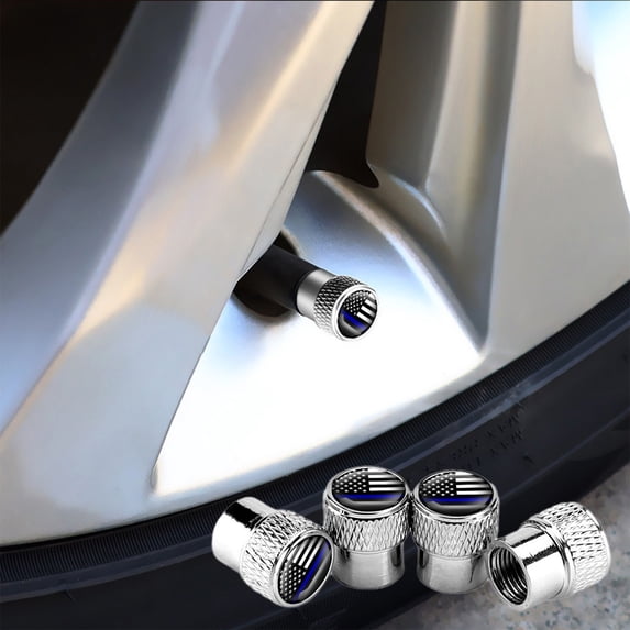 Weloille 4Pcs Valve Tyre Anti-theft Valve Wheel Cap Aluminum Alloy Valve Decorative Valve Cap