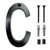Weloille 5 Inch Floating House Number Letter Set 1Pc, Full Perforated A-Z Alphabet Door Plate, Modern Rust-Proof Address Sign for Home Front Door Gate Mailbox Address Decoration