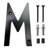 Weloille 5 Inch Floating House Number Letter Set 1Pc, Full Perforated A-Z Alphabet Door Plate, Modern Rust-Proof Address Sign for Home Front Door Gate Mailbox Address Decoration